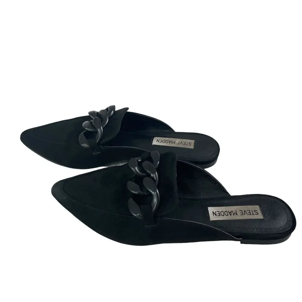 Steve Madden Women's Suede Slip On Slides Shoes Finn Model SZ/6M